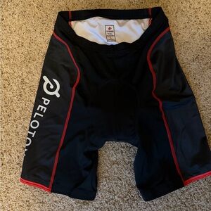 Peloton Black and Red Cycling Shorts